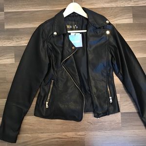 Leather motto jacket